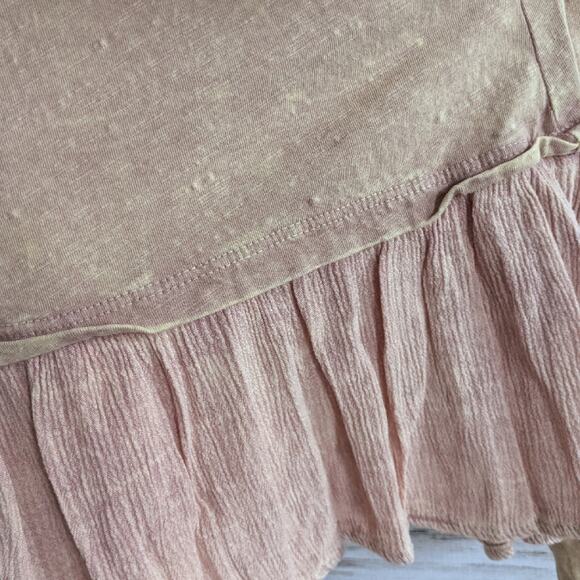 Eri + Ali Anthropologie Peplum Bleached Top Sz S - Picture 2 of 6